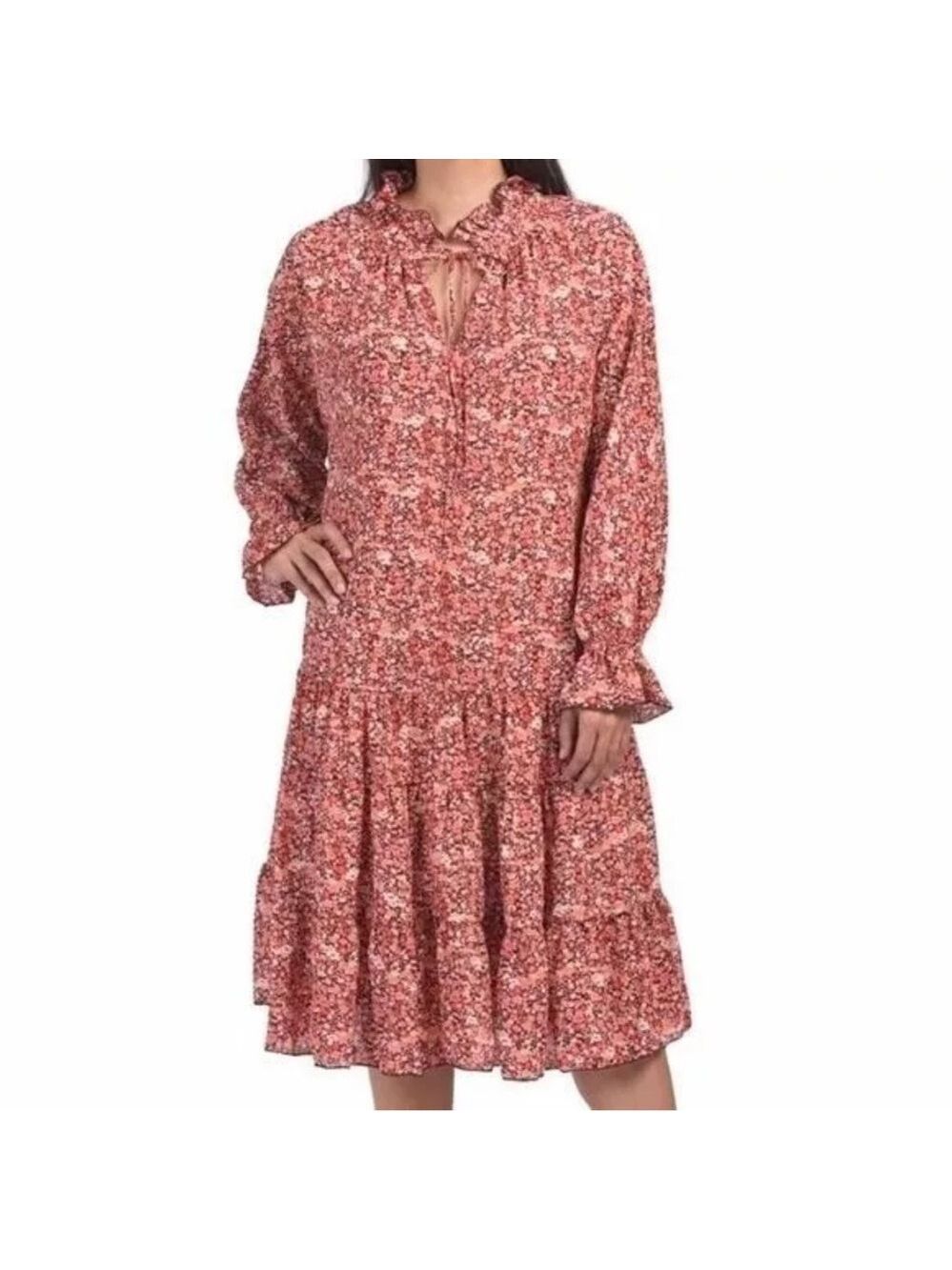 O.P.T. Anthropologie Ruffle Floral Prairie Midi Dress Small Bohemian Party